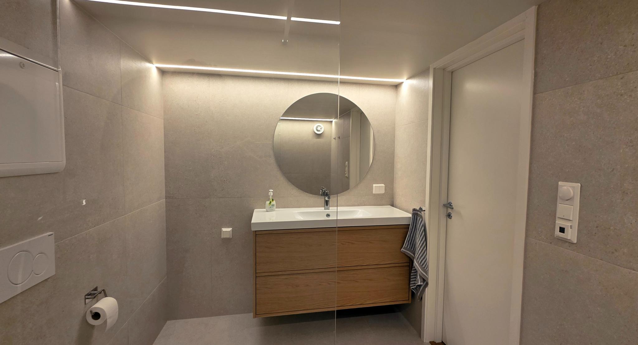 Nytt bad med opplegg for vaskemaskin